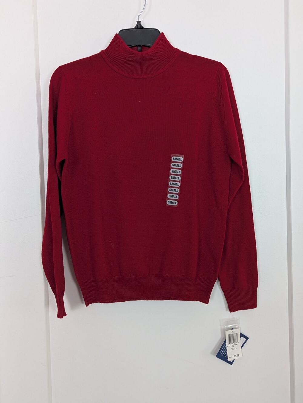 Charter Club Sweater Women S Red Merino Wool Mock Neck NWT Vtg